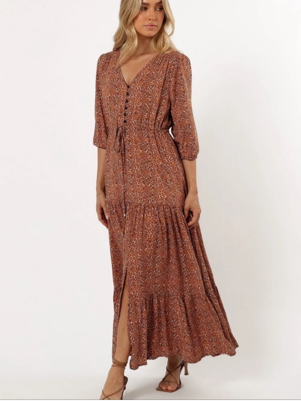 Petal & Pup Kelda Midi Dress Leopard Large